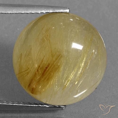10.27ct Natürlicher Gelblich Gold Rutilquarz, Runden, Lichtdurchlässig