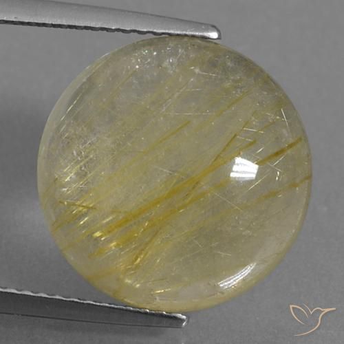10.86ct Natürlicher hellgelb Rutilquarz, Runden, Transparent, Photo A