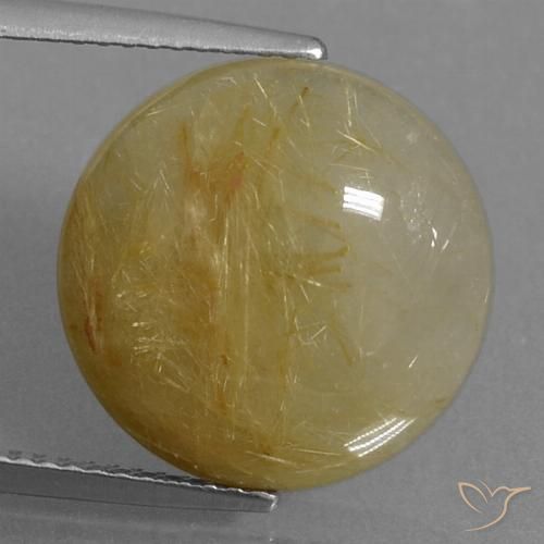 8.58ct Natürlicher Sehr helles Goldbraun Rutilquarz, Runden, Lichtdurchlässig