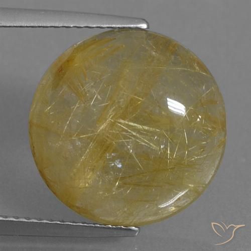 9.34ct Natürlicher Sehr helles Goldbraun Rutilquarz, Runden, Transparent