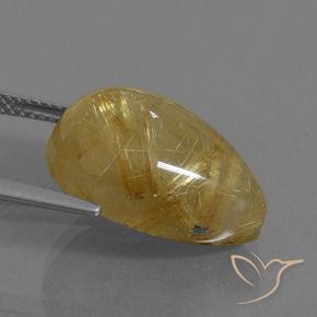 9,17 ctw natürlicher Sehr helles Goldbraun Rutilquarz, Birnenform, Lichtdurchlässig
