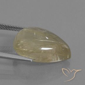 9,17 ctw natürlicher Sehr helles Goldbraun Rutilquarz, Birnenform, Transparent