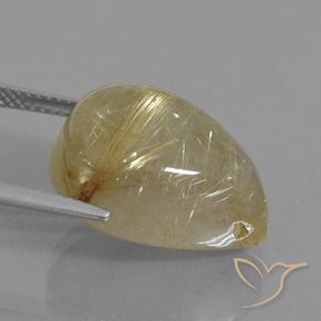 9,17 ctw natürlicher Sehr helles Goldbraun Rutilquarz, Birnenform, Transparent