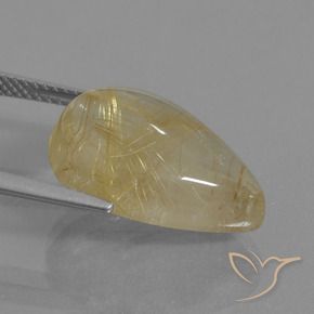 9,17 ctw natürlicher Sehr helles Goldbraun Rutilquarz, Birnenform, Transparent
