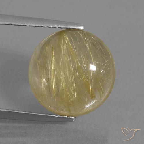 7.13ct Natürlicher Sehr helles Goldbraun Rutilquarz, Runden, Transparent, Photo A