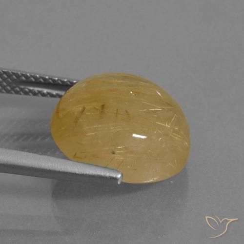 9,17 ctw natürlicher Mittleres Gold Rutilquarz, Runden, Transparent