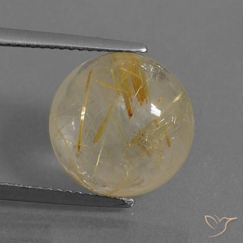 7.79ct Natürlicher Mittleres Gold Rutilquarz, Runden, Transparent