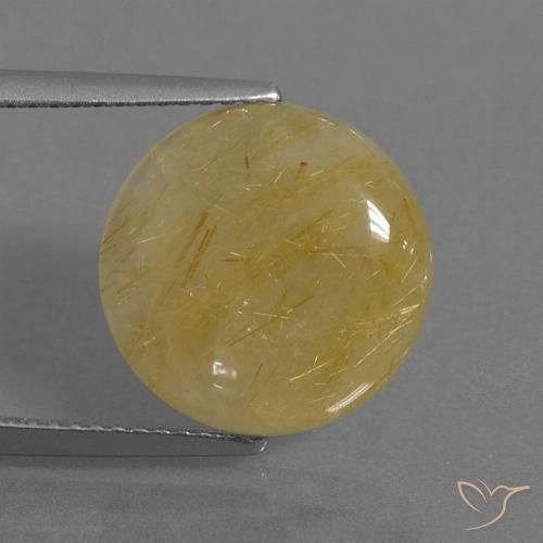 5.28ct Natürlicher Gold-gelb Rutilquarz, Runden, Lichtdurchlässig