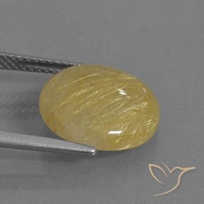9,17 ctw natürlicher Gold-gelb Rutilquarz, Runden, Lichtdurchlässig