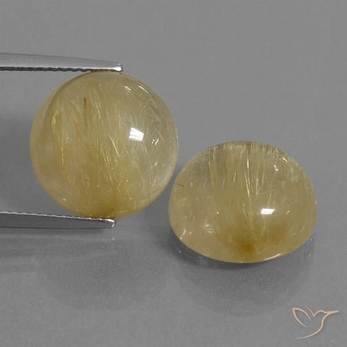 16.70ctw Natürlicher Mittleres Gold Rutilquarz, Runden, Transparent