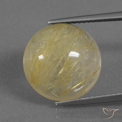 9.58ct Natürlicher Toskana Gelb Rutilquarz, Runden, Transparent