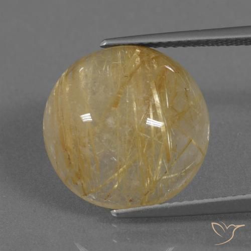 9.41ct Natürlicher Gold-gelb Rutilquarz, Runden, Lichtdurchlässig