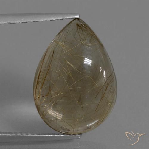 9.98ct Natürlicher hellbraun Rutilquarz, Birnenform, Transparent