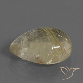 9,17 ctw natürlicher hellgelb Rutilquarz, Birnenform, Transparent