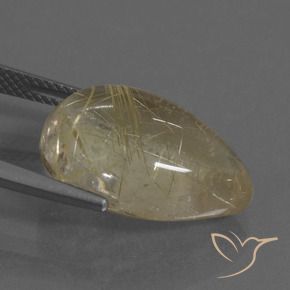 9,17 ctw natürlicher hellgelb Rutilquarz, Birnenform, Transparent
