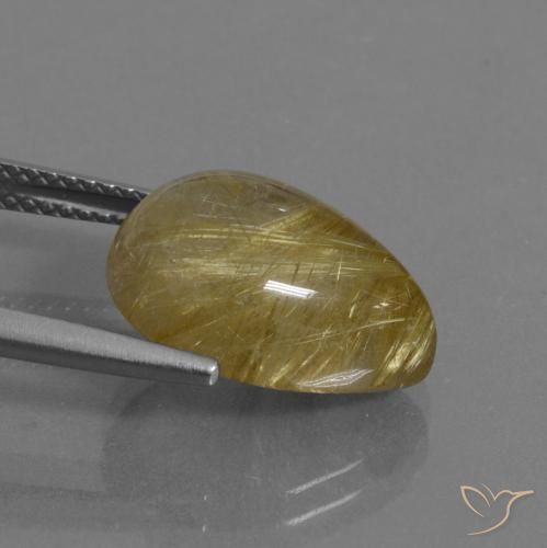 9,17 ctw natürlicher Sehr helles Goldbraun Rutilquarz, Birnenform, Transparent