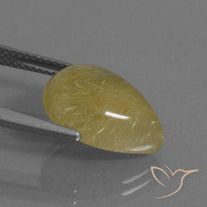 9,17 ctw natürlicher Mittleres Gold Rutilquarz, Birnenform, Lichtdurchlässig