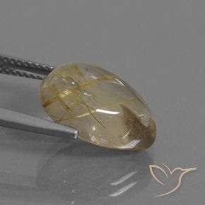 9,17 ctw natürlicher Sehr helles Goldbraun Rutilquarz, Birnenform, Transparent