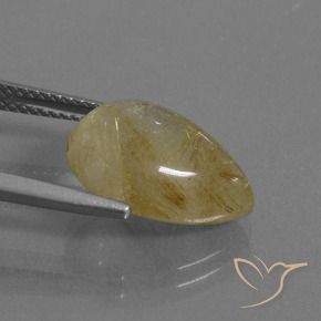 9,17 ctw natürlicher Sehr helles Goldbraun Rutilquarz, Birnenform, Transparent