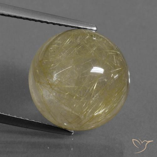 11.66ct Natürlicher Toskana Gelb Rutilquarz, Runden, Transparent
