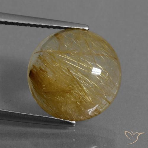 7.70ct Natürlicher Golden Rutilquarz, Runden, Transparent