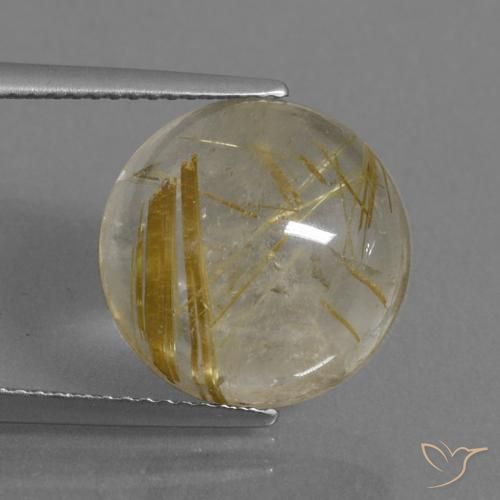 8.00ct Natürlicher Sehr helles Goldbraun Rutilquarz, Runden, Transparent