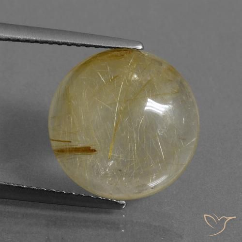 7.33ct Natürlicher Sehr helles Goldbraun Rutilquarz, Runden, Transparent