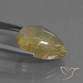 9,17 ctw natürlicher Sehr helles Goldbraun Rutilquarz, Birnenform, Transparent