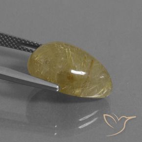 9,17 ctw natürlicher Sehr helles Goldbraun Rutilquarz, Birnenform, Lichtdurchlässig