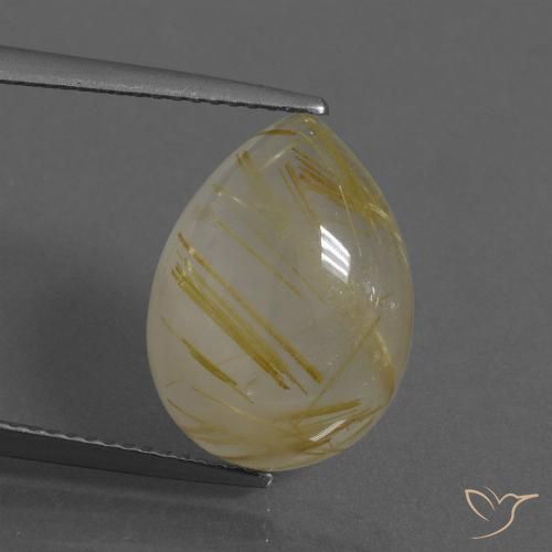 7.97ct Natürlicher Toskana Gelb Rutilquarz, Birnenform, Transparent