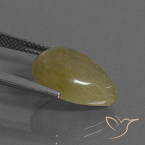 9,17 ctw natürlicher Mittelgelb Rutilquarz, Birnenform, Transparent