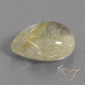 9,17 ctw natürlicher Blasses Gelb Rutilquarz, Birnenform, Transparent
