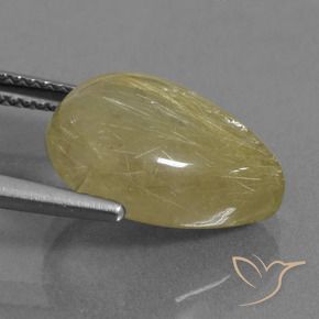 9,17 ctw natürlicher Mittelgelb Rutilquarz, Birnenform, Transparent
