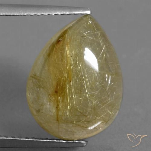 9.22ct Natürlicher hellgelb Rutilquarz, Birnenform, Transparent