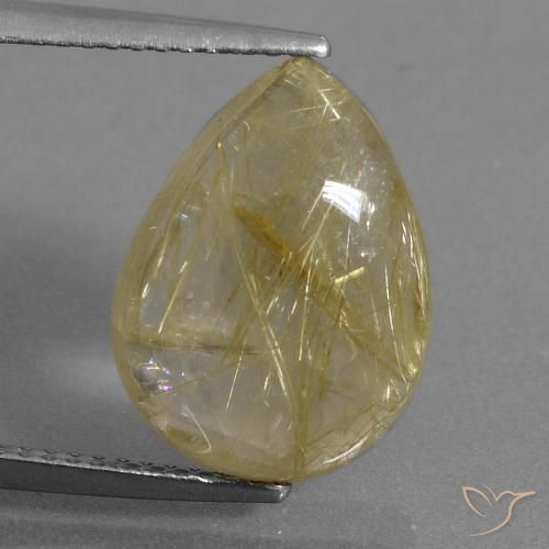 6.71ct Natürlicher Toskana Gelb Rutilquarz, Birnenform, Transparent