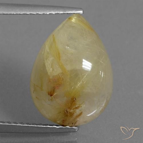 6.71ct Natürlicher hellgelb Rutilquarz, Birnenform, Lichtdurchlässig