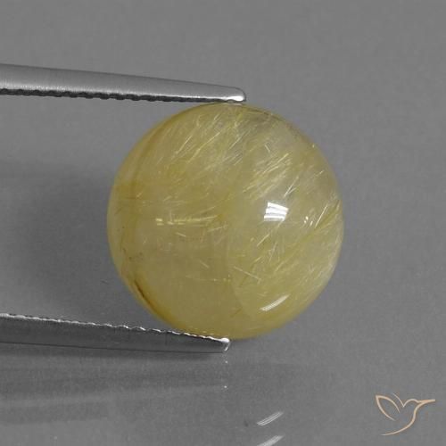 8.01ct Natürlicher Warmes Gelb Rutilquarz, Runden, Lichtdurchlässig