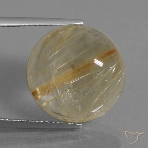 14.48ct Natürlicher Sehr helles Goldbraun Rutilquarz, Runden, Transparent