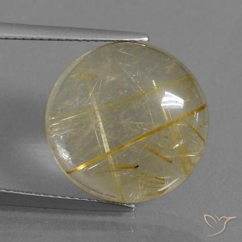 12.08ct Natürlicher hellgelb Rutilquarz, Runden, Transparent, Photo A
