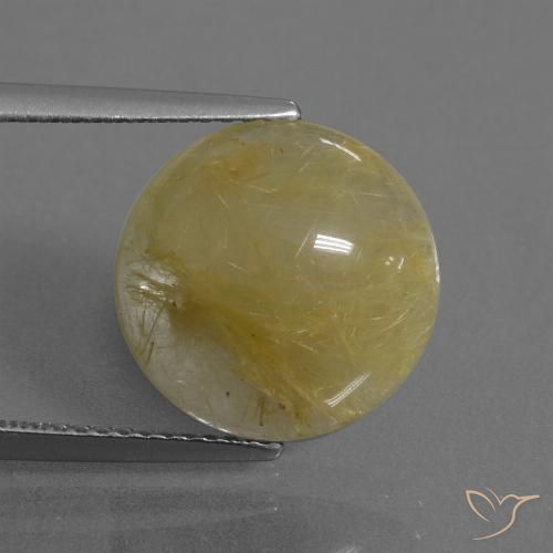 5.98ct Natürlicher Mittleres Gold Rutilquarz, Runden, Lichtdurchlässig