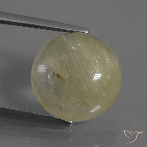 7.54ct Natürlicher hellgelb Rutilquarz, Runden, Transparent
