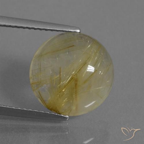 6.29ct Natürlicher Erdiges Gelb Rutilquarz, Runden, Transparent