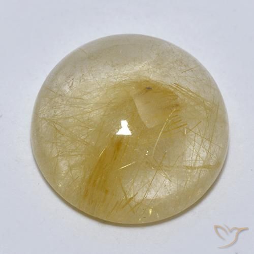 8.11ct Natürlicher Erdiges Gelb Rutilquarz, Runden, Transparent