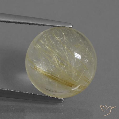 6.74ct Natürlicher hellgelb Rutilquarz, Runden, Transparent