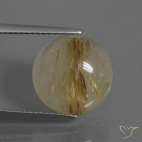 7.12ct Natürlicher Sehr helles Goldbraun Rutilquarz, Runden, Lichtdurchlässig