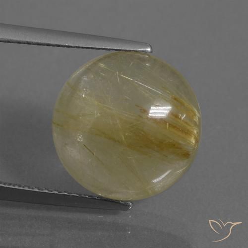 7.33ct Natürlicher Erdiges Gelb Rutilquarz, Runden, Transparent