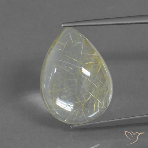 10.33ct Natürlicher Bananengelb Rutilquarz, Birnenform, Transparent