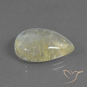 9,17 ctw natürlicher Bananengelb Rutilquarz, Birnenform, Transparent