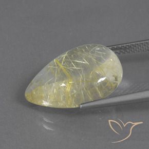 9,17 ctw natürlicher Bananengelb Rutilquarz, Birnenform, Transparent