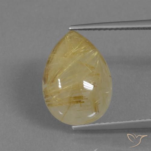 8.23ct Natürlicher Toskana Gelb Rutilquarz, Birnenform, Lichtdurchlässig